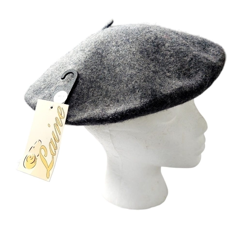 Wool Beret Gray Beanie Cap Hat Preppy Hipster NEW with Tags - Picture 9 of 9